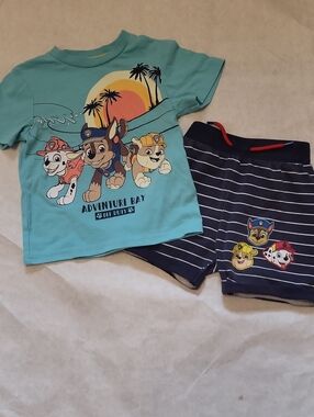 Paw Patrol tee shirt and shorts set
